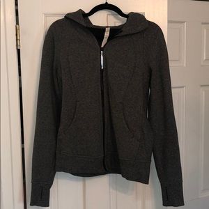 LULULEMON GREY SCUBA HOODIE LIGHT COTTON FLEECE